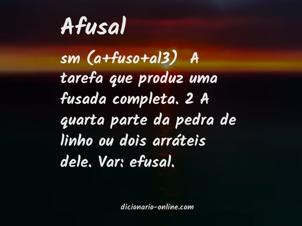 Significado de afusal