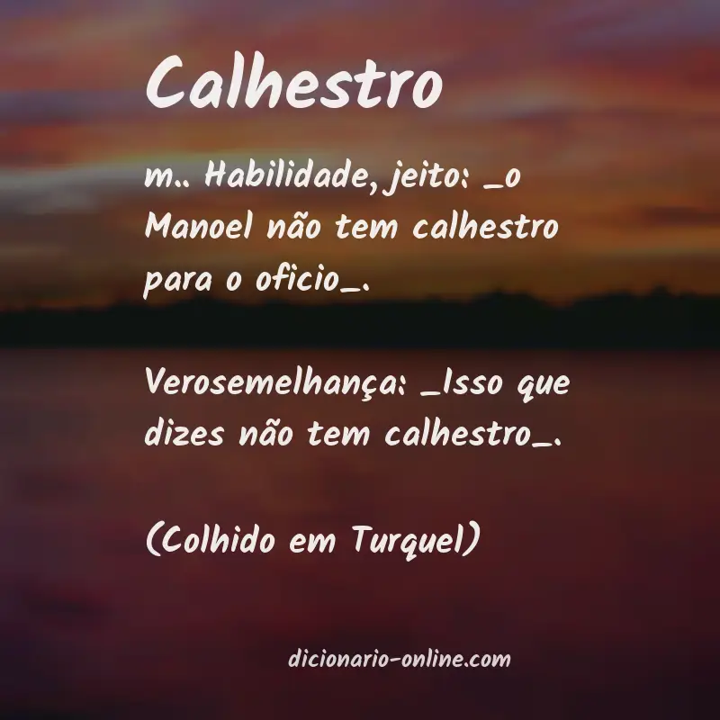 Significado de calhestro