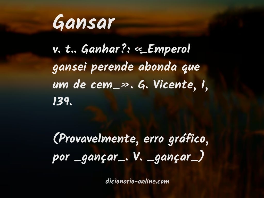 Significado de gansar