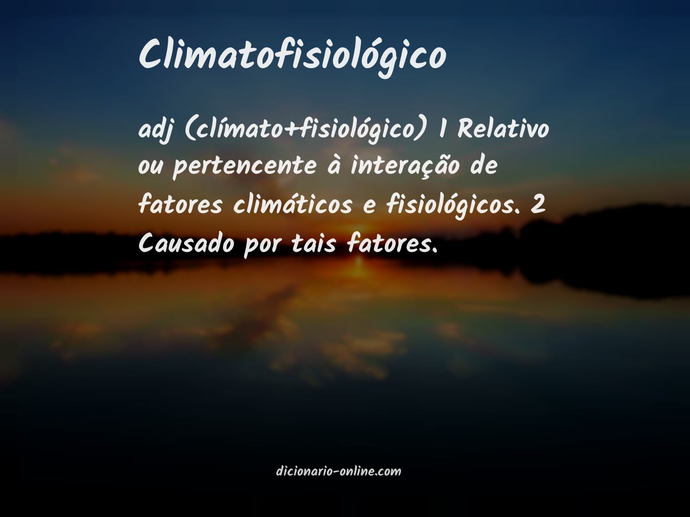 Significado de climatofisiológico