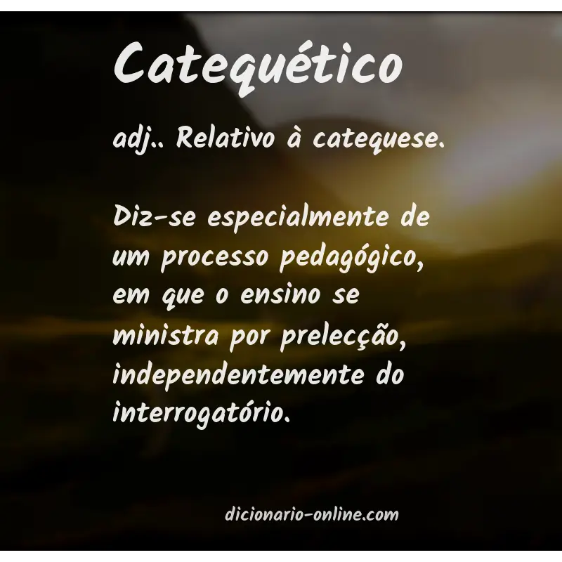 Significado de catequético