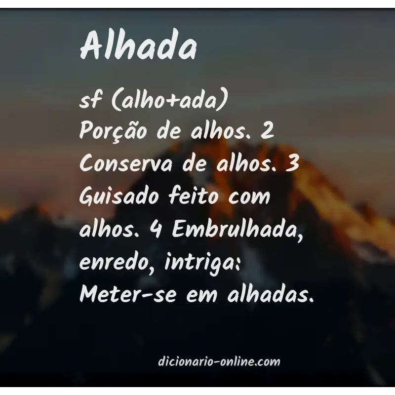 Significado de alhada