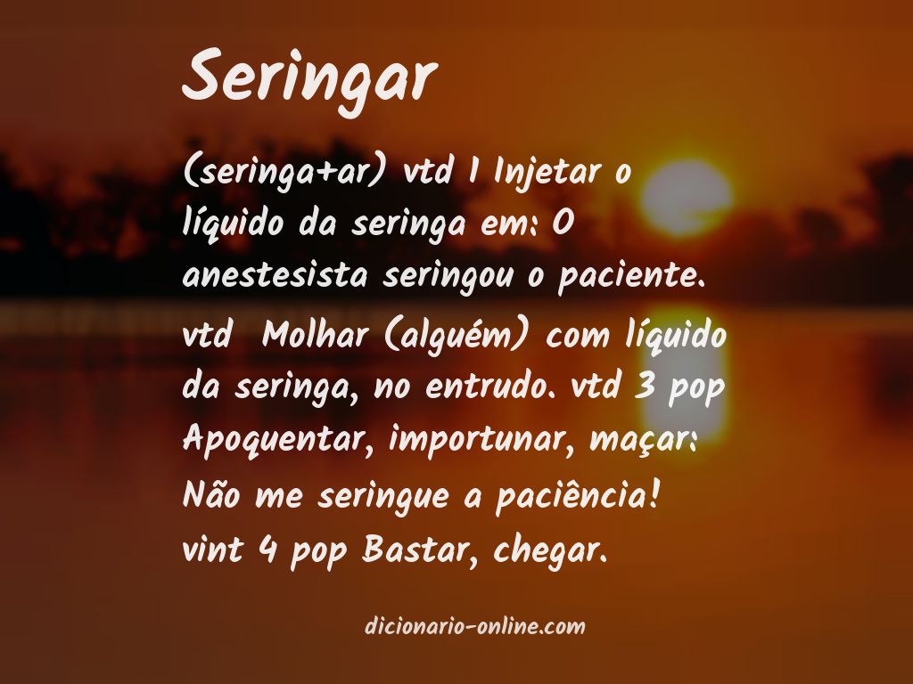 Significado de seringar