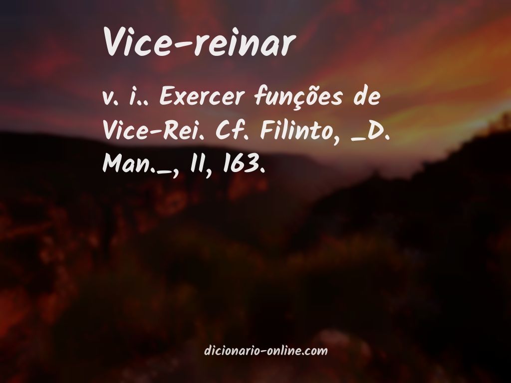 Significado de vice-reinar