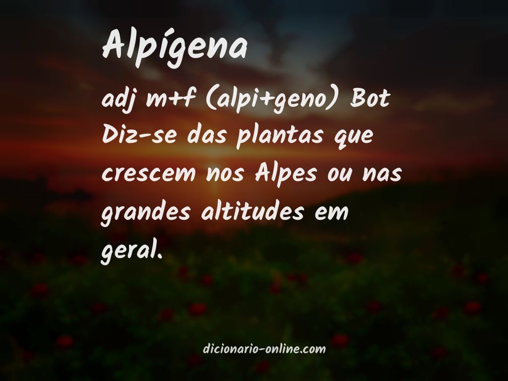 Significado de alpígena