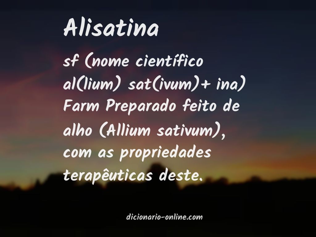 Significado de alisatina