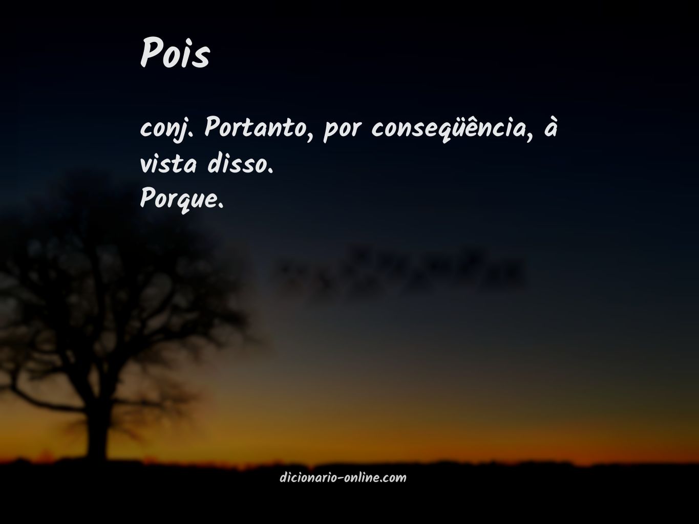 Significado de pois