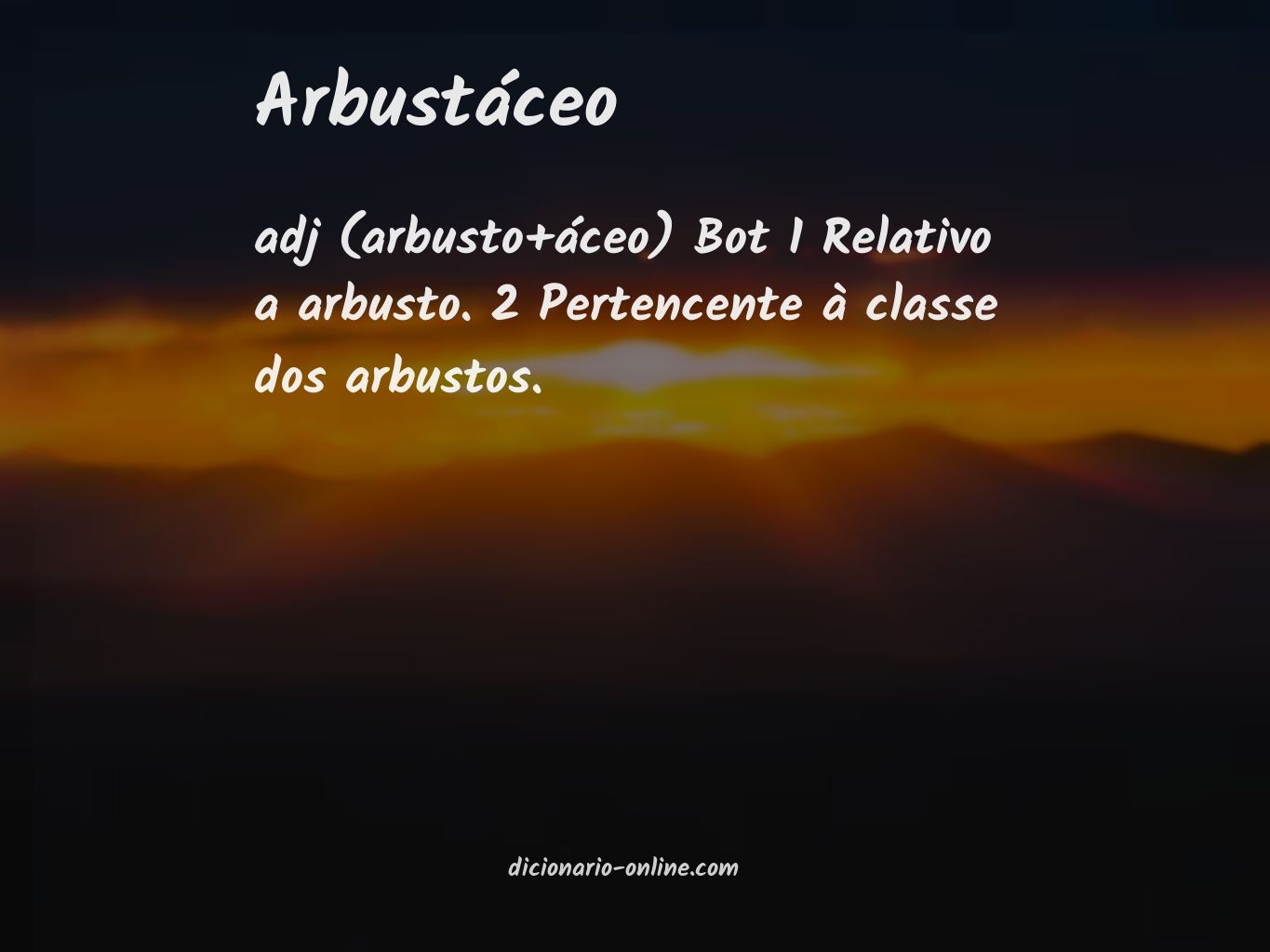 Significado de arbustáceo