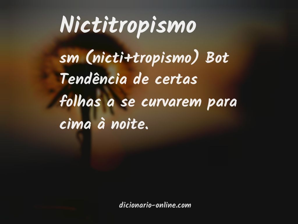 Significado de nictitropismo