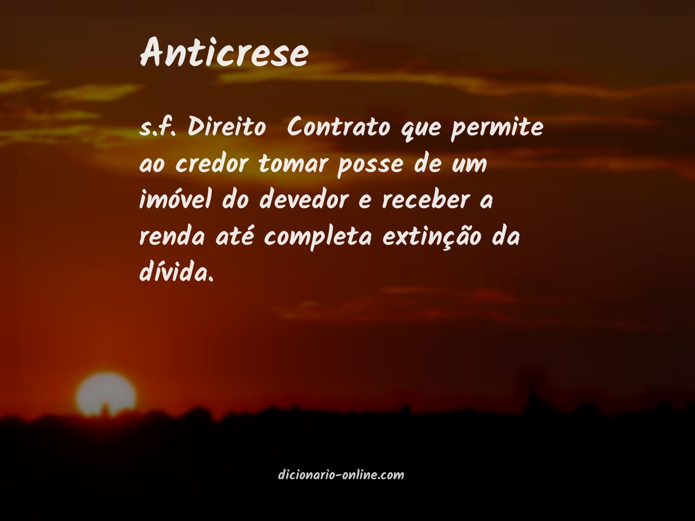 Significado de anticrese