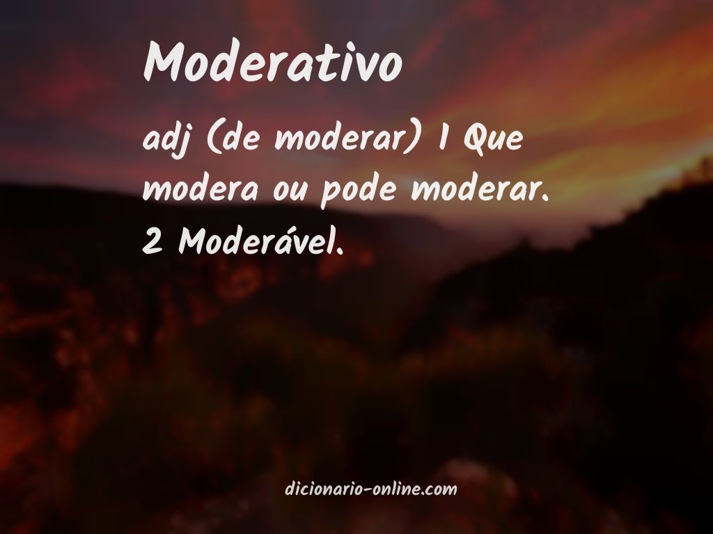 Significado de moderativo