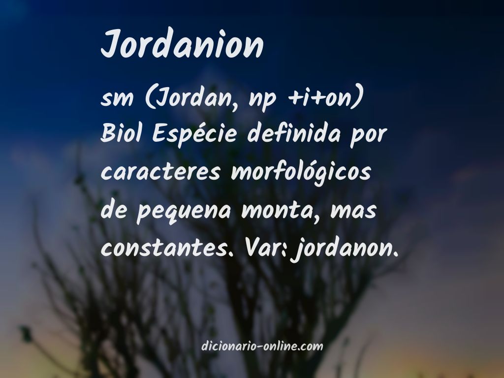 Significado de jordanion