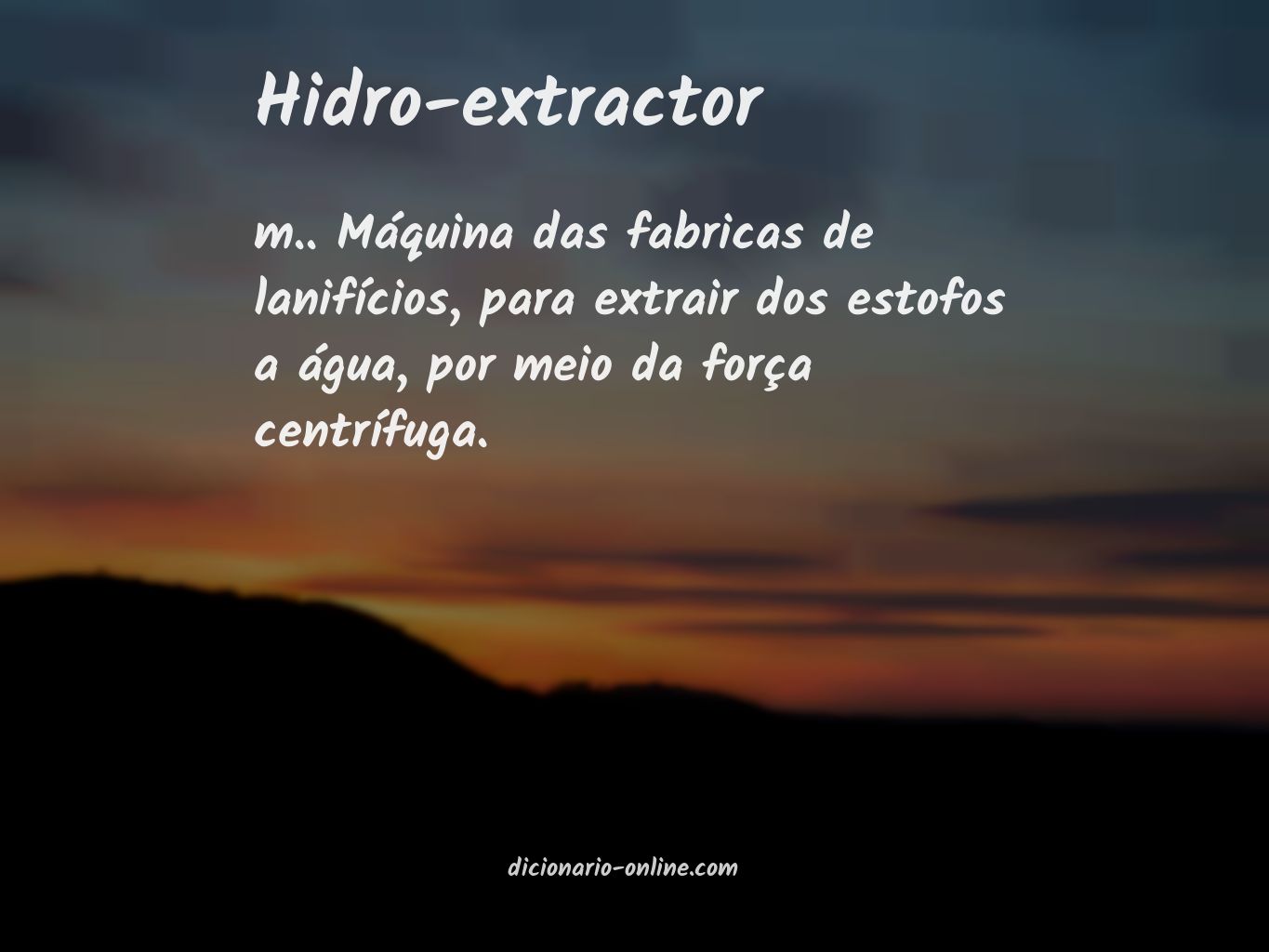 Significado de hidro-extractor