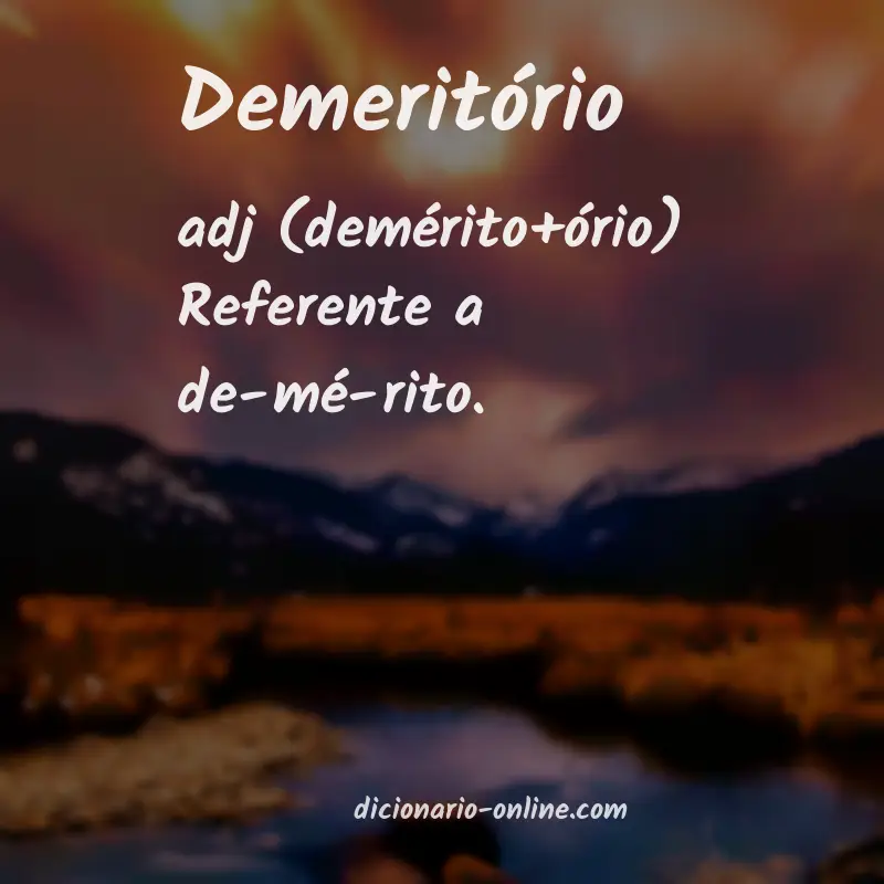 Significado de demeritório