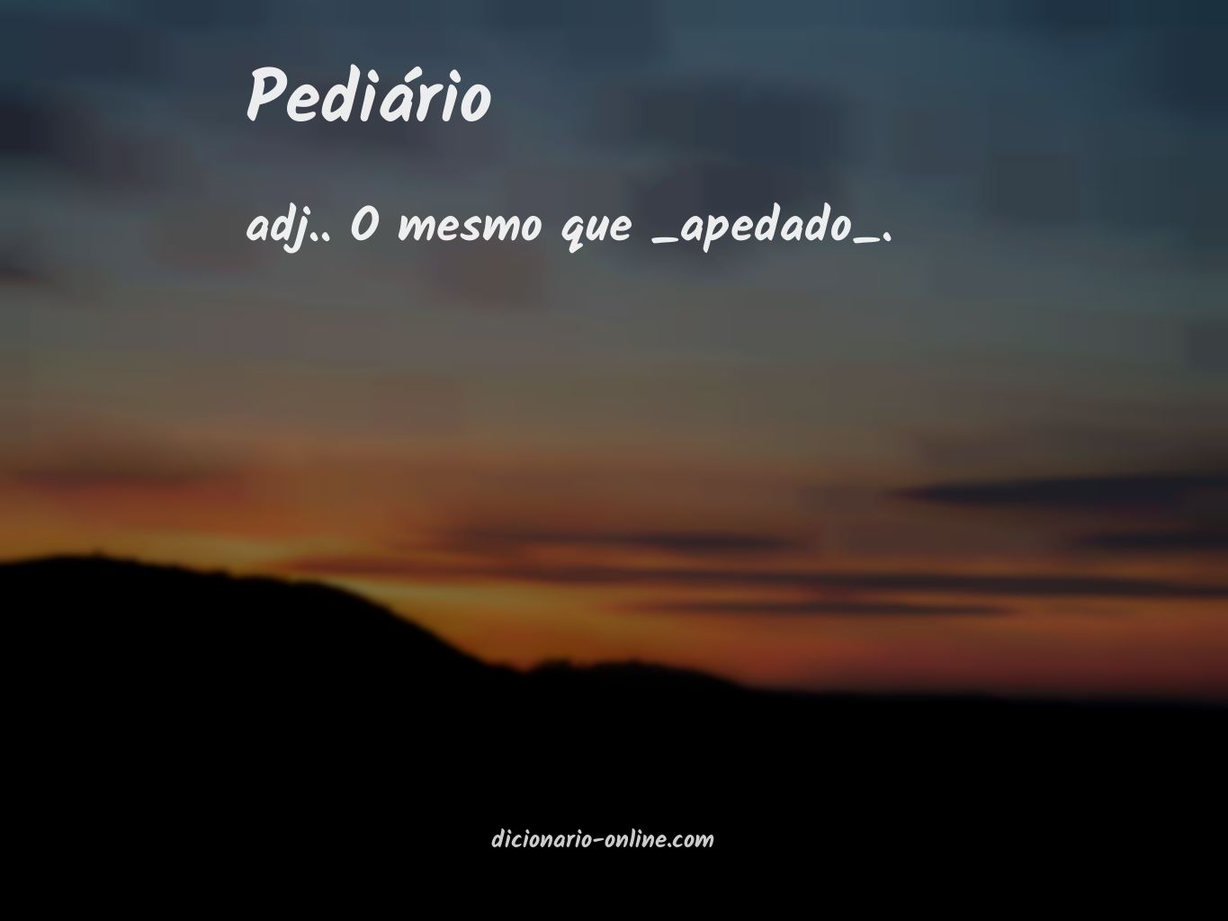 Significado de pediário