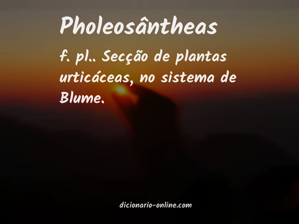 Significado de pholeosântheas