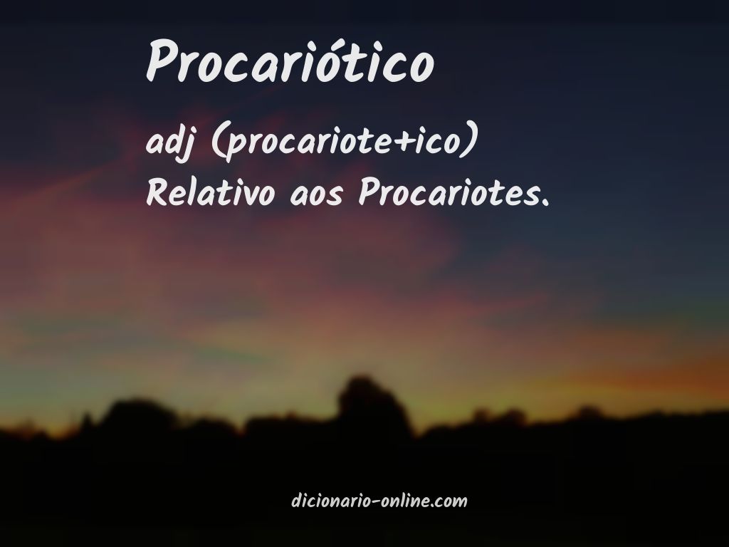 Significado de procariótico