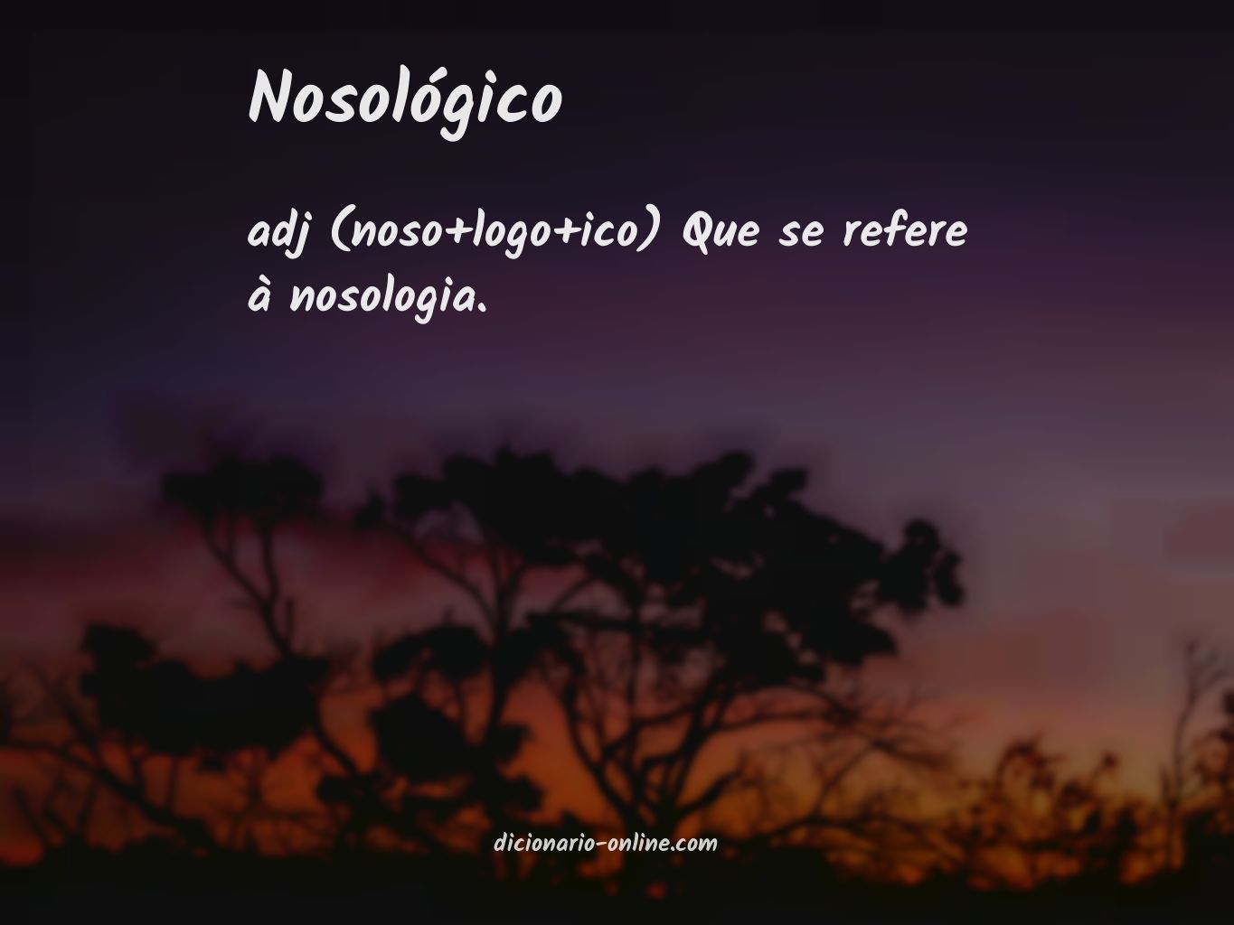 Significado de nosológico