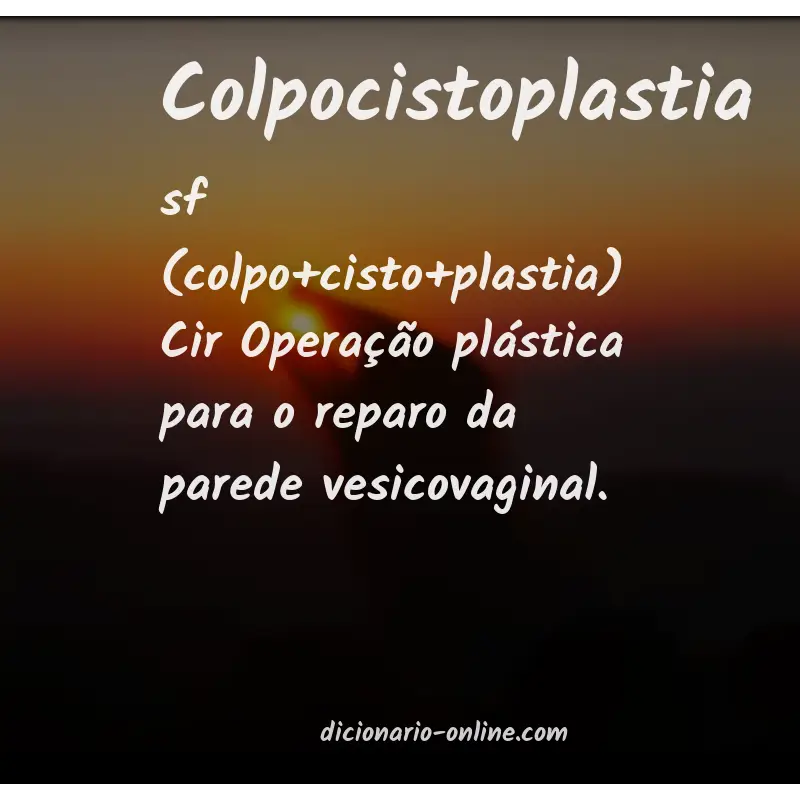 Significado de colpocistoplastia