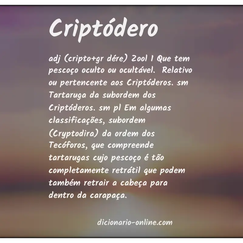Significado de criptódero