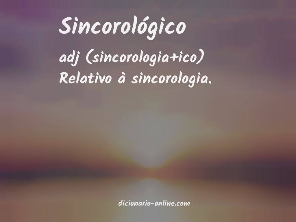 Significado de sincorológico