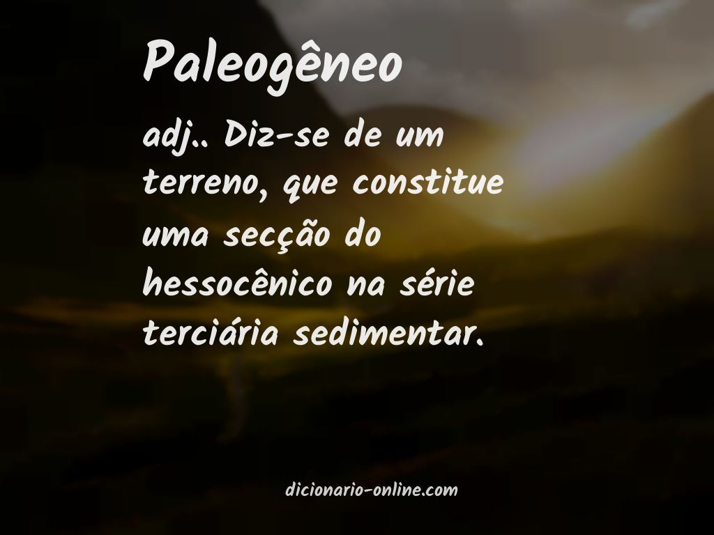 Significado de paleogêneo