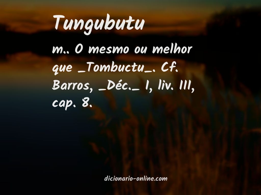 Significado de tungubutu