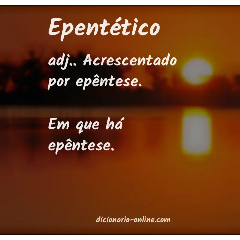 Significado de epentético