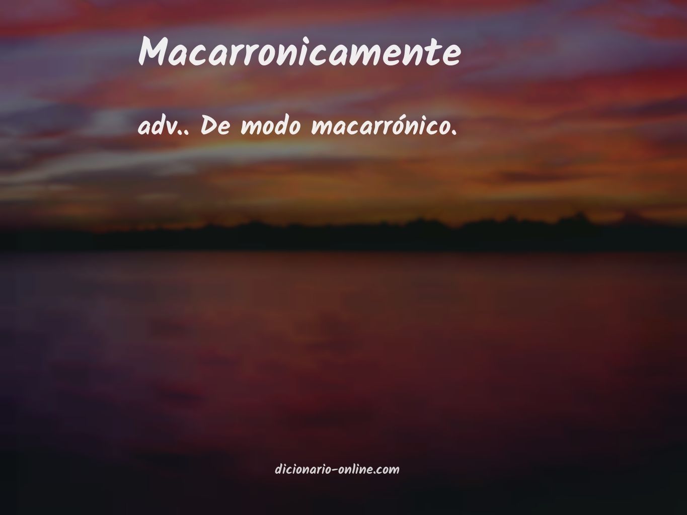 Significado de macarronicamente