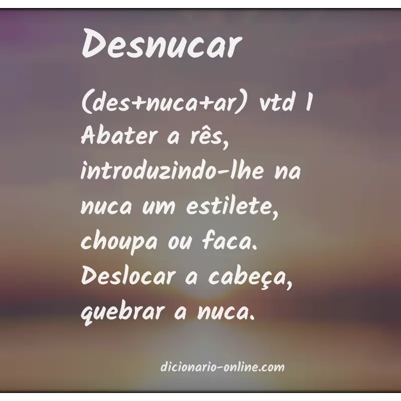 Significado de desnucar