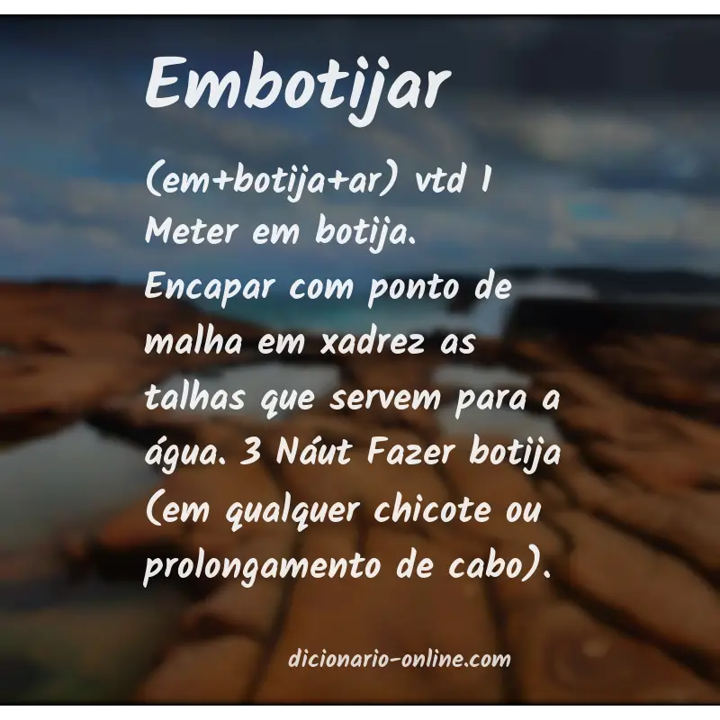 Significado de embotijar