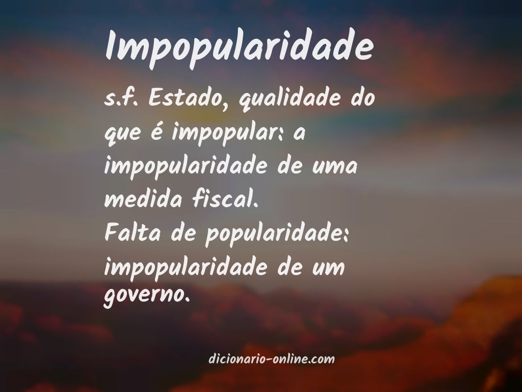 Significado de impopularidade