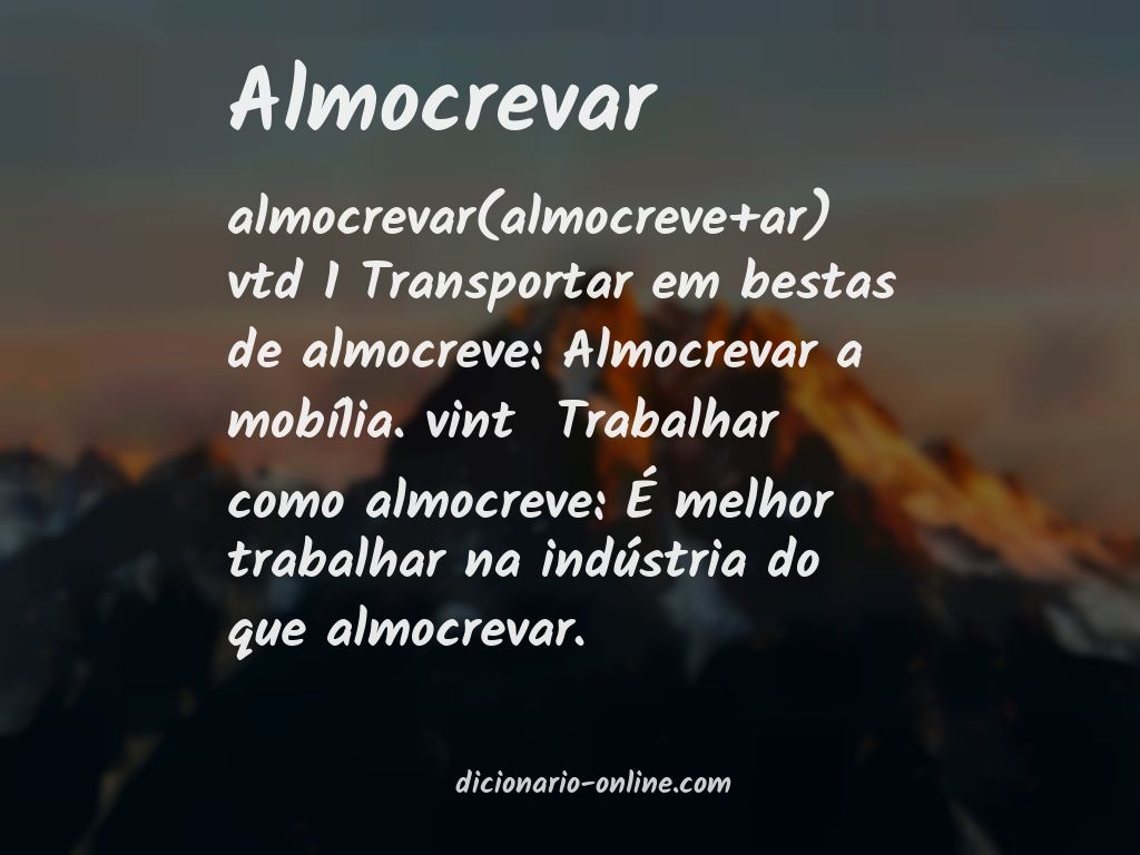 Significado de almocrevar