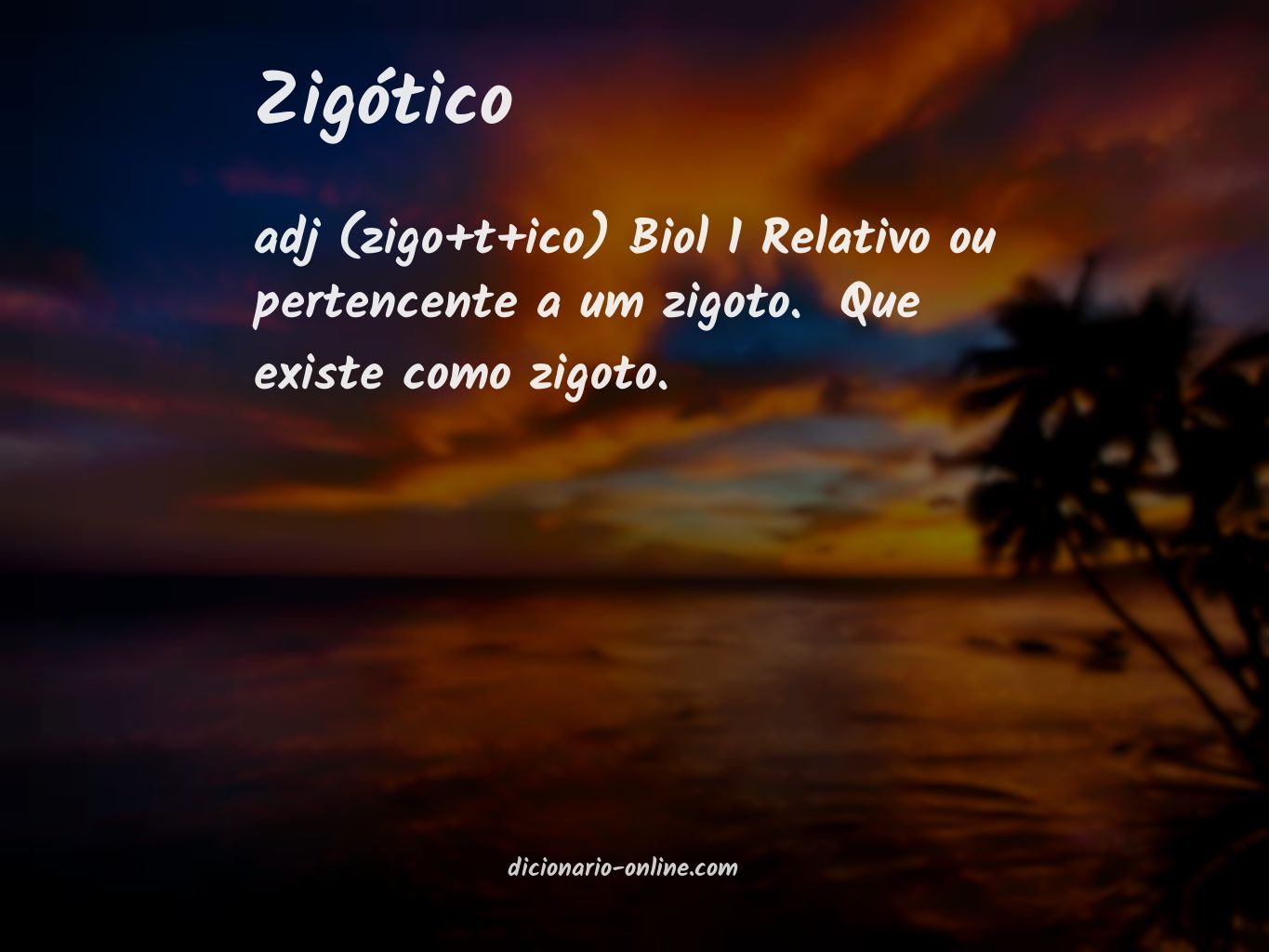 Significado de zigótico