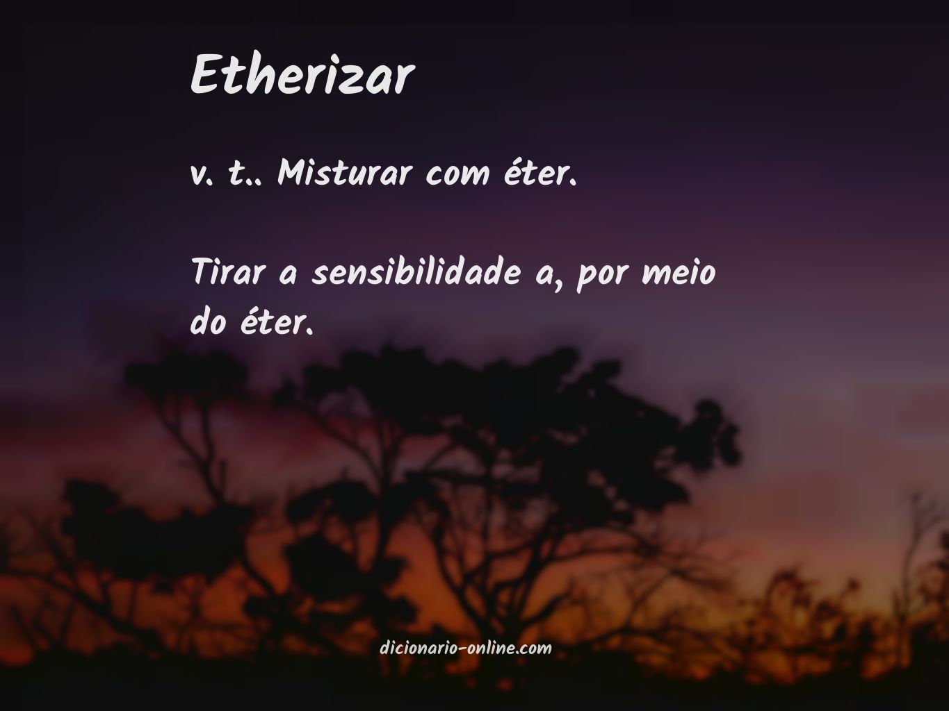 Significado de etherizar