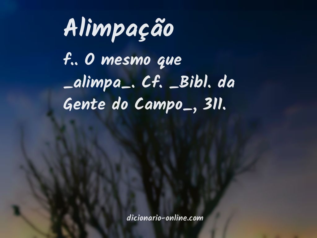 Significado de alimpação