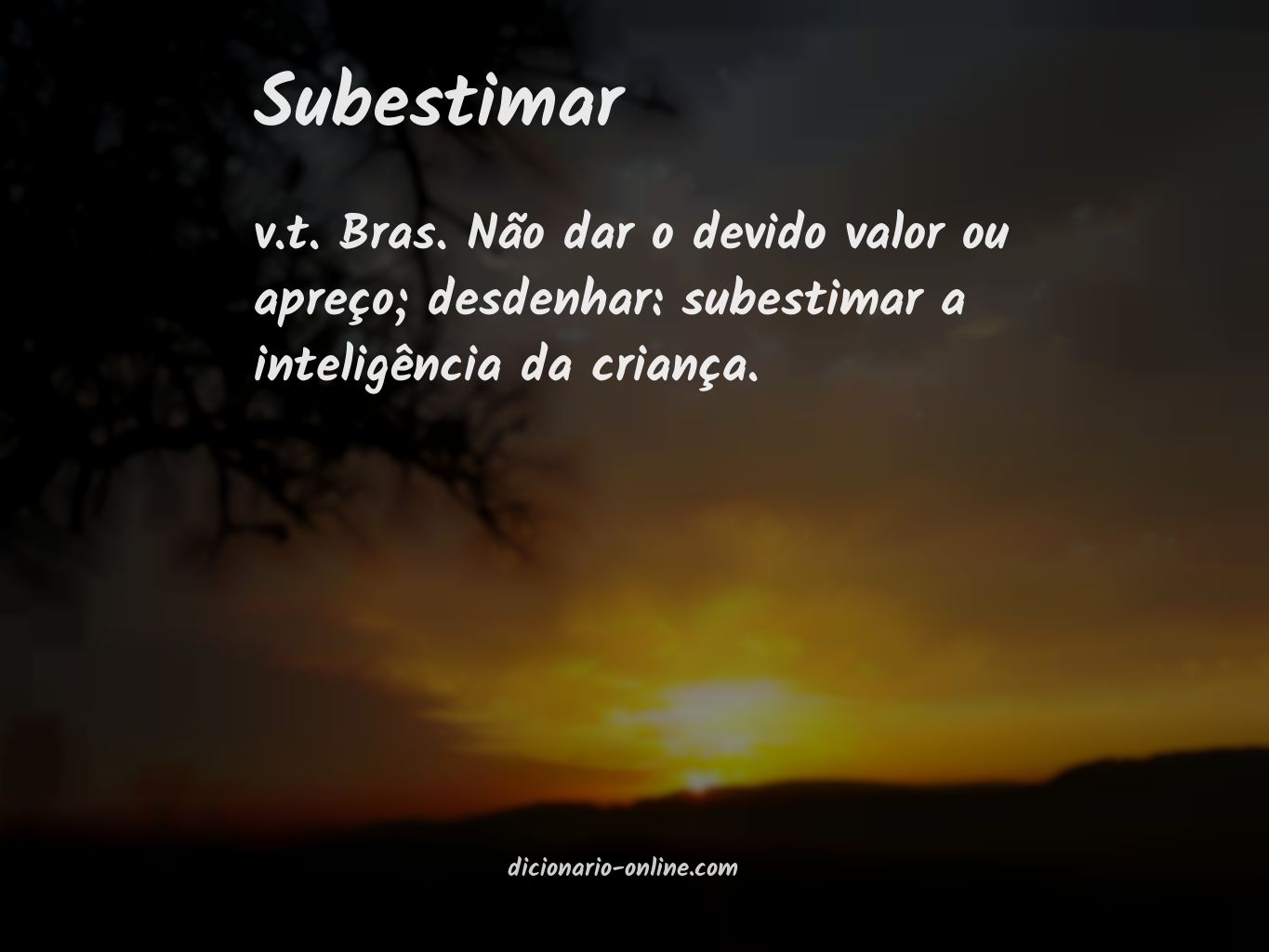 Significado de subestimar