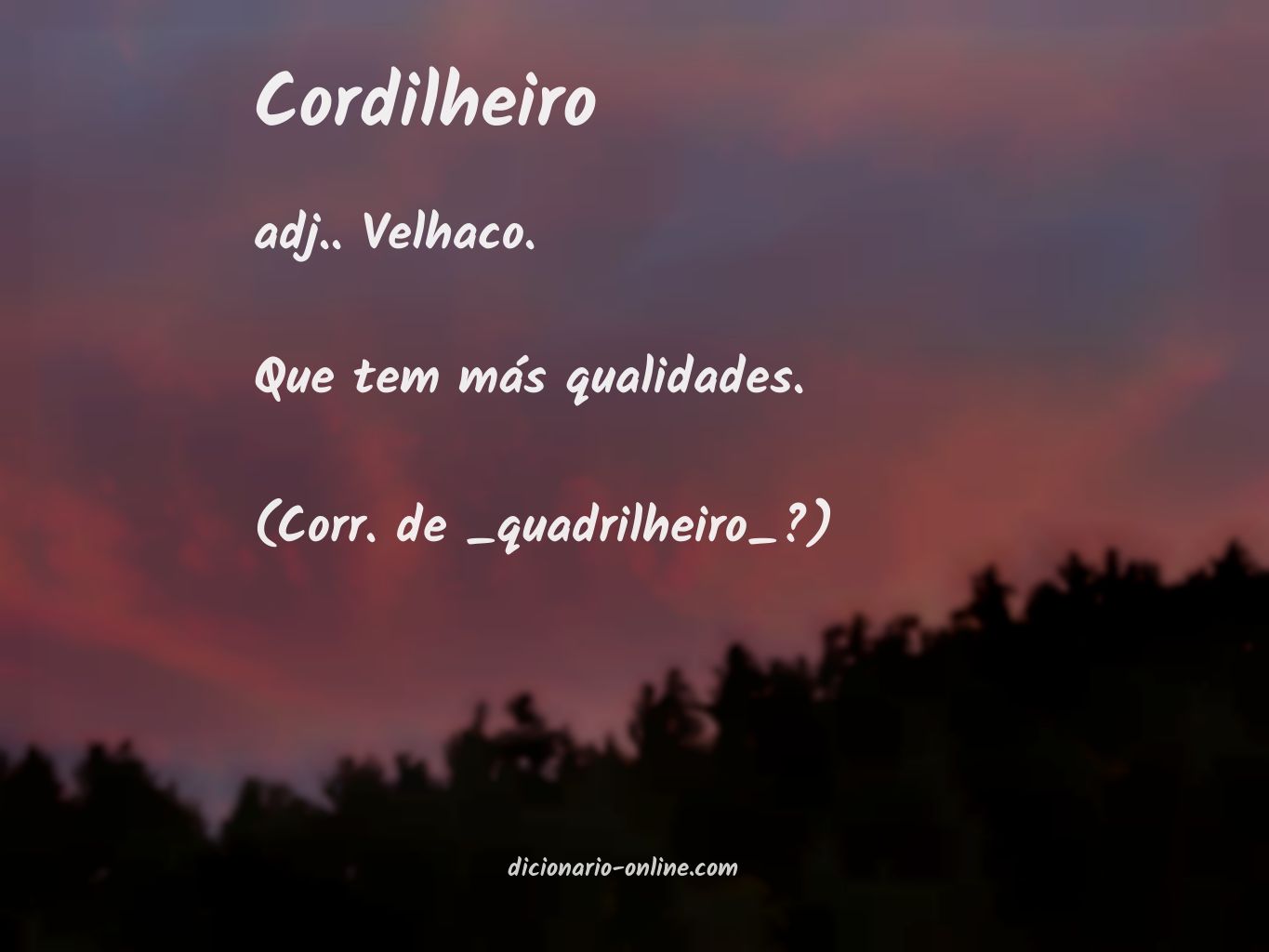 Significado de cordilheiro