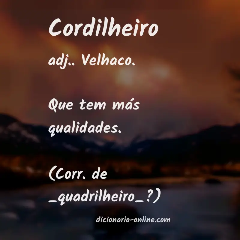 Significado de cordilheiro