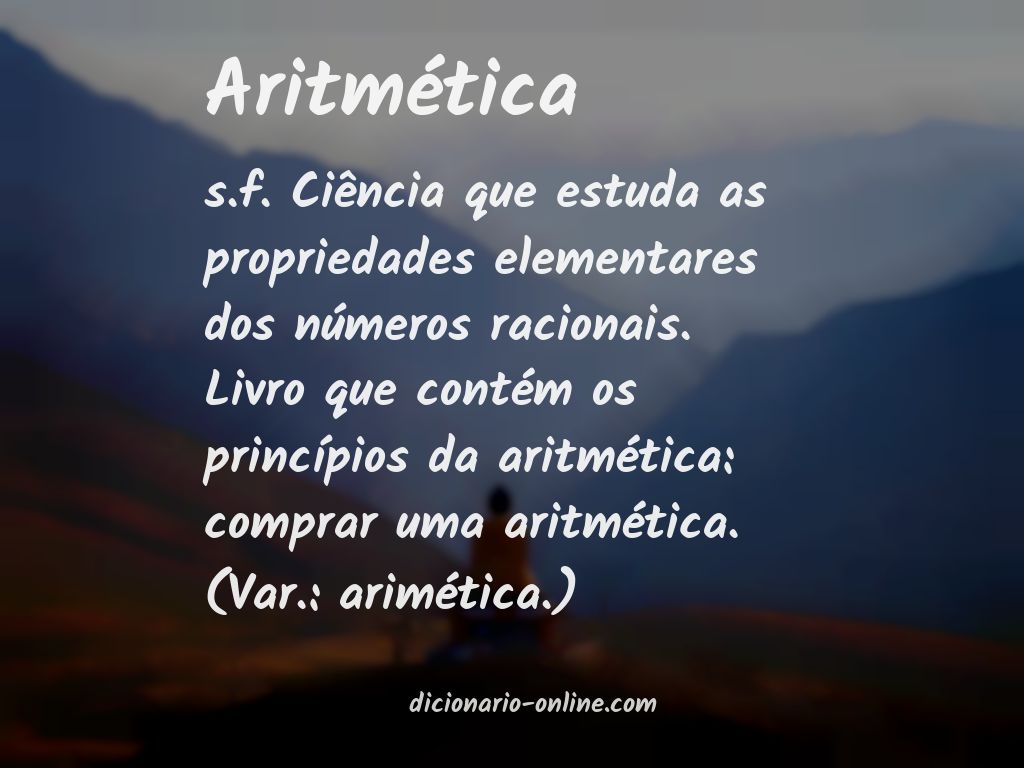 Significado de aritmética