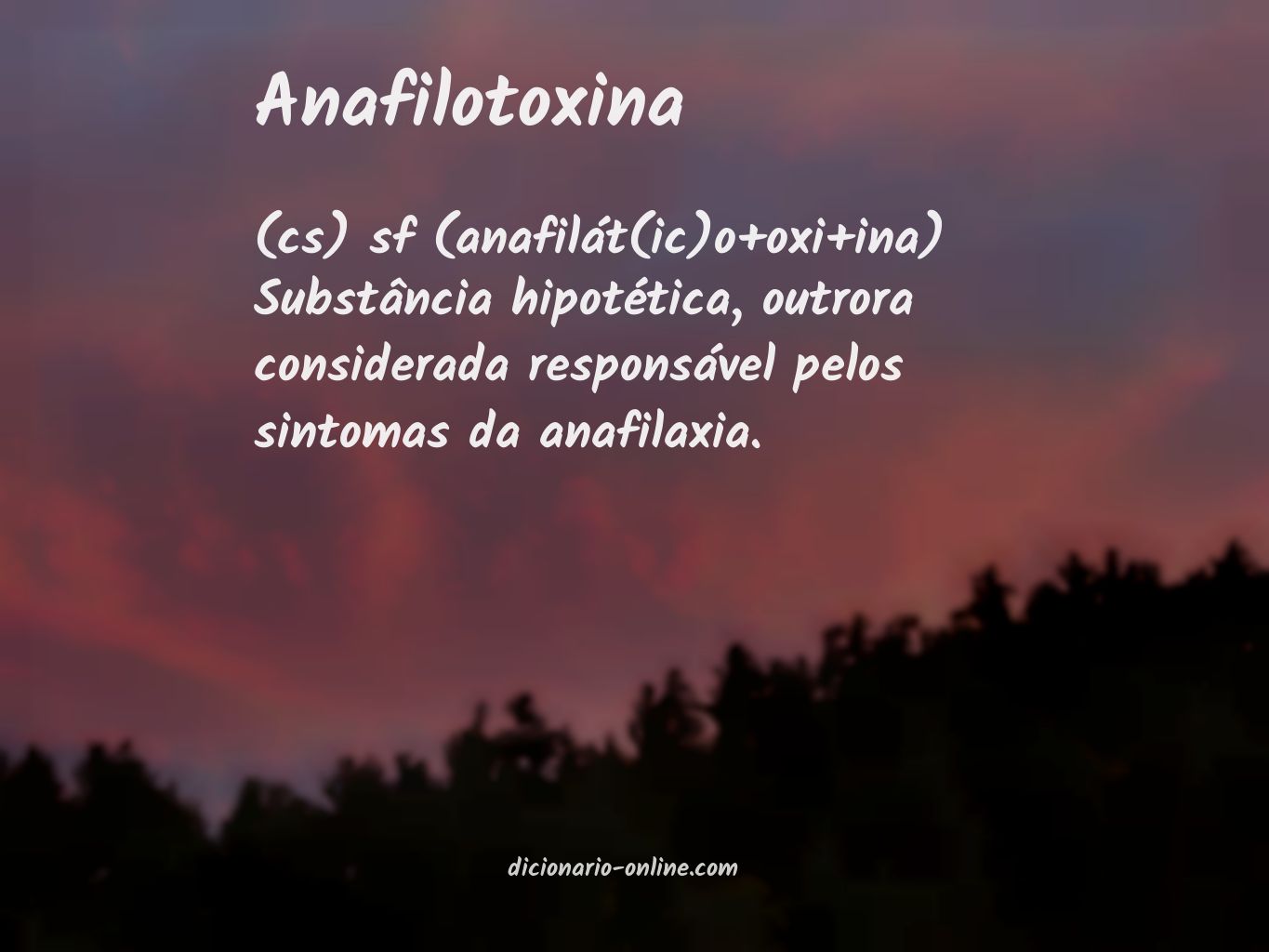 Significado de anafilotoxina