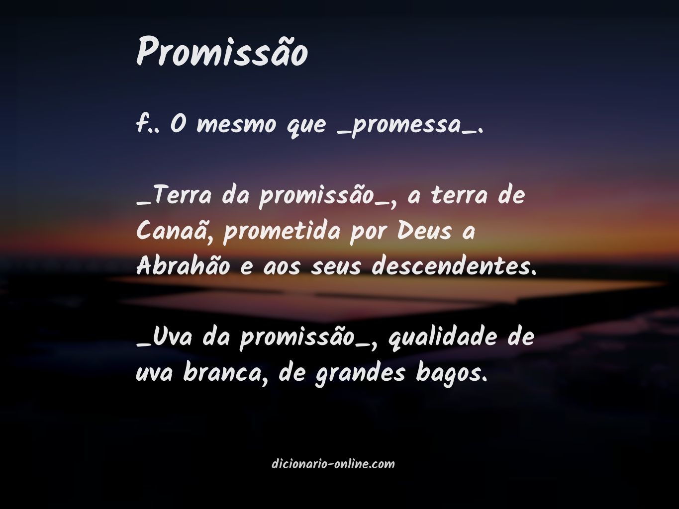 Significado de promissão