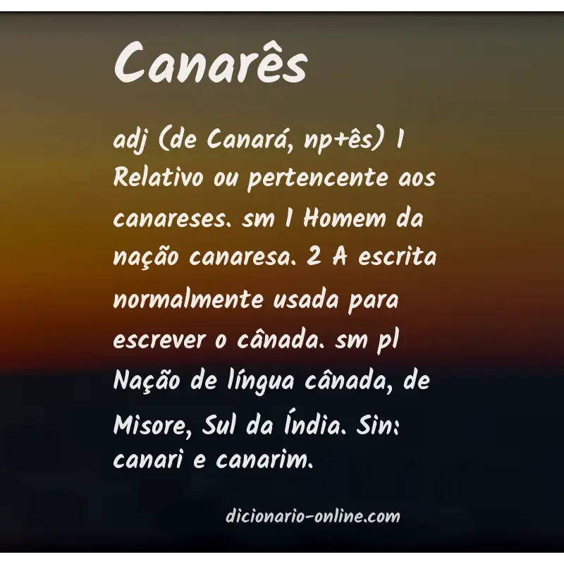 Significado de canarês