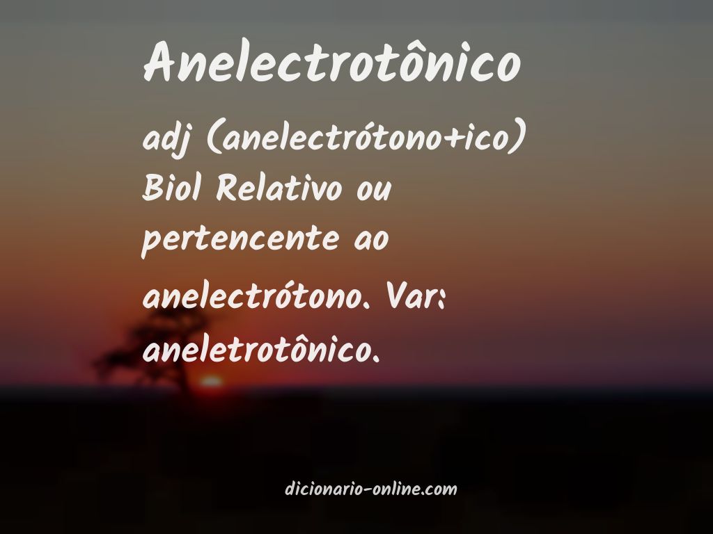 Significado de anelectrotônico