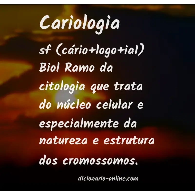 Significado de cariologia