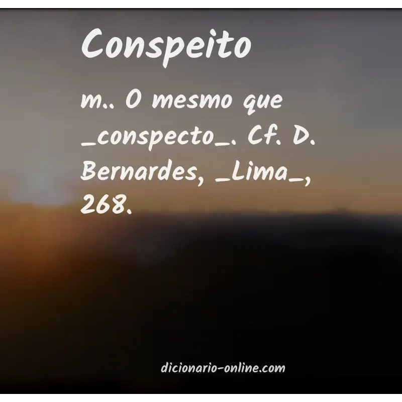 Significado de conspeito