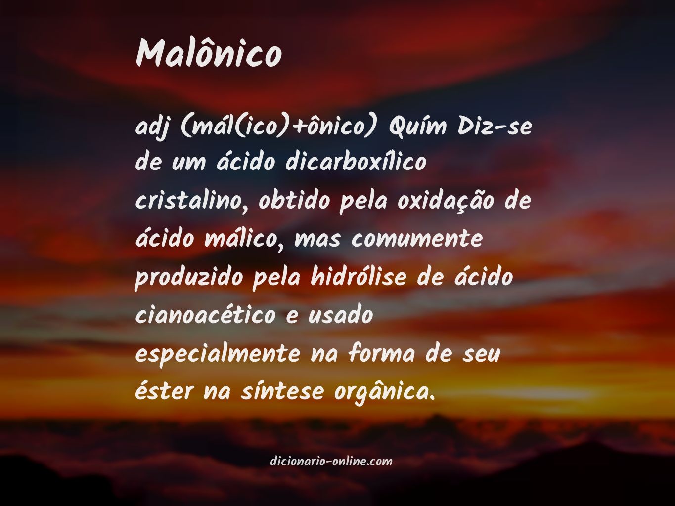 Significado de malônico