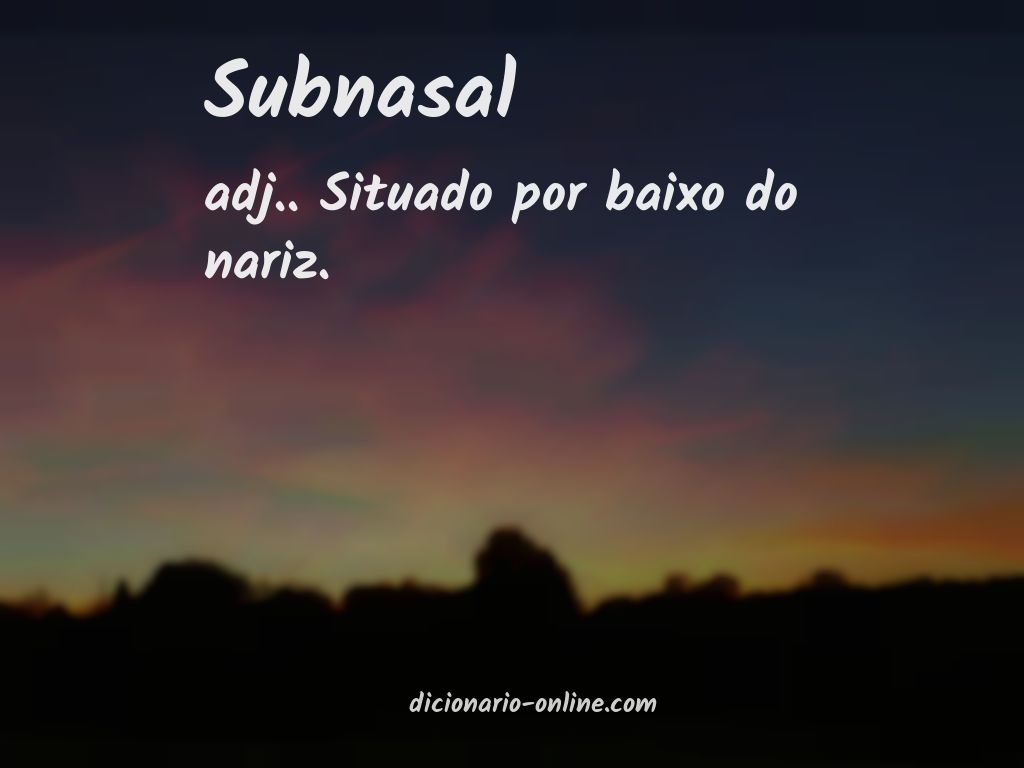 Significado de subnasal