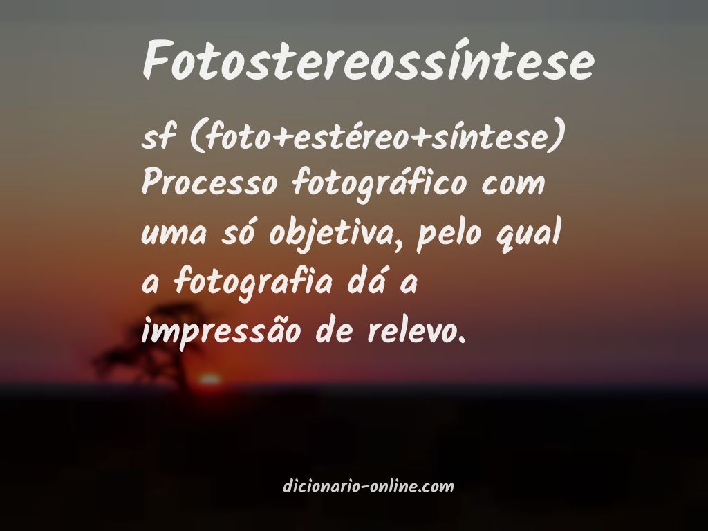 Significado de fotostereossíntese