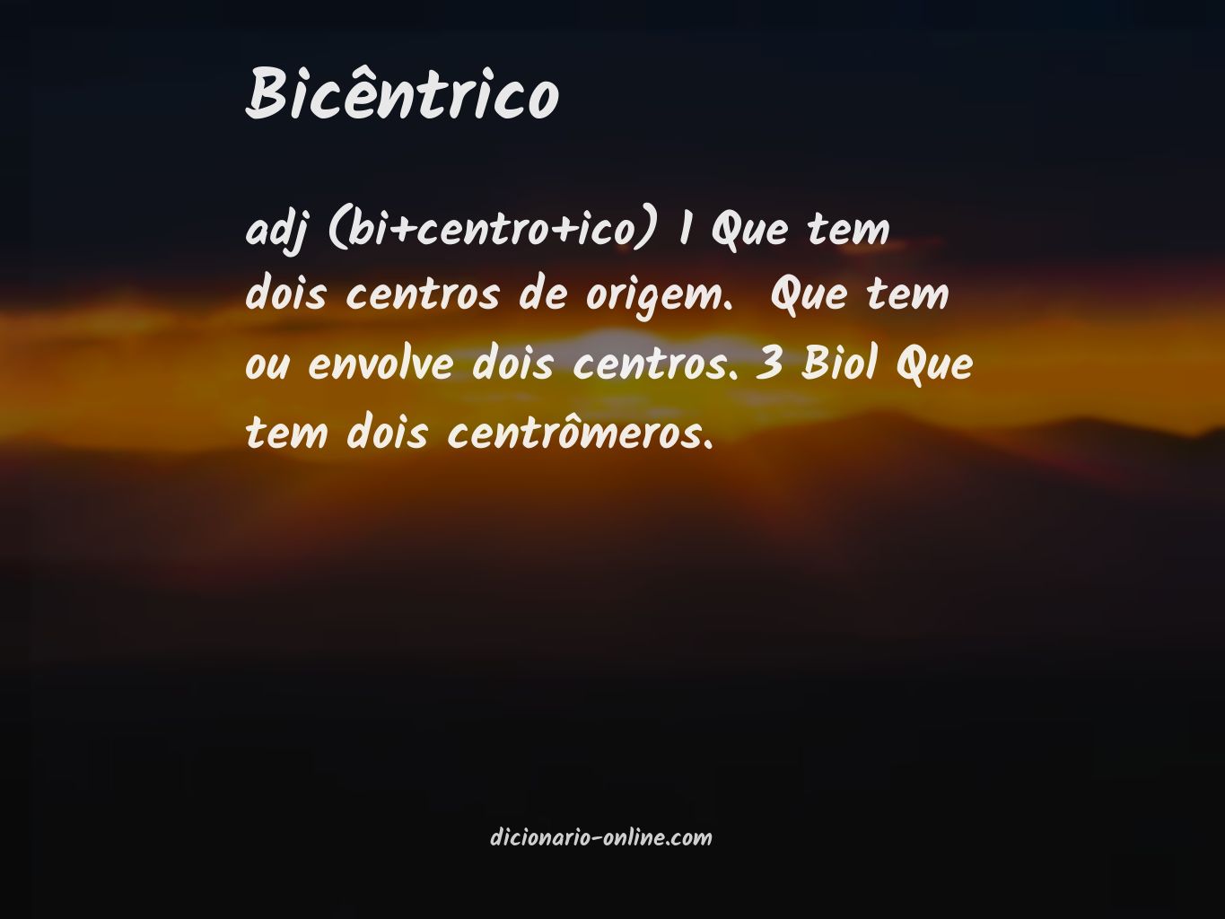 Significado de bicêntrico